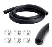 Reinforced Fuel Hose (1m, 6mm ID), High-Temperature Resistant Fuel Line Set for Petrol, Diesel & Engine Oil, Fuel Pipe with 6 Hose Clamps, Suitable for Car, Truck, Tractor, Small Engines (6mm)