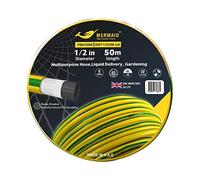 Reinforced Garden Hose 1/2 Inch 50 Meter | Radial Braided Multi-Purpose Kink Resistant Master Hose | 4 Layers Hose UV Protected Watering Hose for Gardens, Lawns and Other Watering Purposes (Yellow)