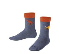 FALKE Unisex Kids Dinosaurs K So Cotton Patterned 1 Pair Socks, Blue Light Jeans 6662, 9-11.5
