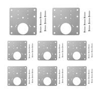 Reinforced Hinge Plate, Cabinet Repair Kit, 8 Piece Stainless Steel Bracket with Screw Fixing Design, Door Hinge Support with Brushed Steel Finish, Furniture Repair Plate for Cabinet and Wardrobe