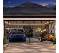 Reinforced Magnetic Mesh Door Curtain, Seamless Hands-Free Closure with Heavy Duty Magnets, Gap-Free Screen Net for Kitchen and French Doors, No Drill Fastening 244x213 518x213 488x213 cm