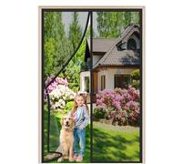 Reinforced Magnetic Screen Door 190x230cm Anti Mosquito Mesh Fly Curtain Heavy Duty Bug Mesh with Full Frame Magic Tape Easy to Install for Balcony Cellar Patio Living Room Black