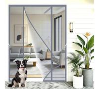 Reinforced Magnetic Screen Door for Double Doors 130x200cm Simple Application Suitable for Any Standard Door Frame Keep Bugs, Flies & Mosquitoes Out Grey