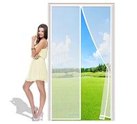 Reinforced Magnetic Screen Door for Single Door 140x270 cm Retractable Door Screen Magnetic Closure for Sliding Front Doorway - White H