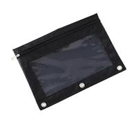 Reinforced Oxford Fabric B5 File Transparent 3-Ring Folder with Spill-Resistant Transparent PVC Document Bag