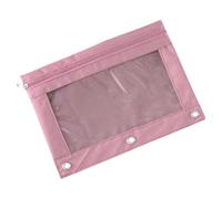 Reinforced Oxford Fabric B5 File Transparent 3-Ring Folder with Spill-Resistant Transparent PVC Document Bag
