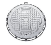 Reinforced Round Cast Iron Manhole Cover B125, Anti-Theft Drain Grate for Driveways, Sidewalks & Concrete Floors (70x80cm/28x31) - Durable, Heavy-Duty & Secure