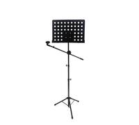 Reinforced Sheet Music Stand Height Adjustable Perforated with Tray and Detachable Microphone Music Stands(A)