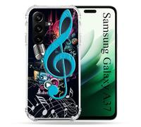 Reinforced Shell Case for Samsung Galaxy A37 5G Music Floor Key Blue