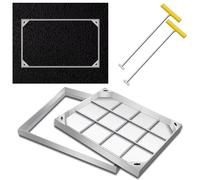 Reinforced Stainless Steel Recessed Manhole Cover & Frame Rectangle Inspection Chamber Lid with Lifting Hook for Septic Tank & Sewer (60x85cm)