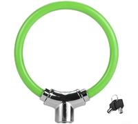 Reinforced Steel Cable Bike Lock, High Hardness Zinc Alloy Anti-smashing Core, Pick Proof Double Sided Keys For Cycling Motorcycle Gate, Weather Resistant, Orange(GreenA)