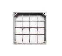 Reinforced Steel Septic Tank Lid - Invisible Manhole Cover & Frame Square Recessed Design for Pavement Concrete Yard - 60x60cm (23.6x23.6in)