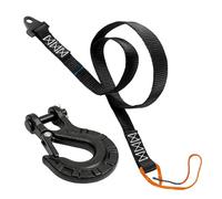 Reinforced Winch Rope - Recovery Strap Plow Extension Steel Hook, Powerful Pull High Durability Wear Resistance, Safe Towing Accessory Heavy Use Versá