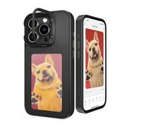 reinkstone Inkplay E-Ink Screen Phone Case for iPhone 14 Pro Max with Aluminum Alloy Kickstand, NFC Smart DIY Protective Case High Restoration, Shockproof, Wireless Black