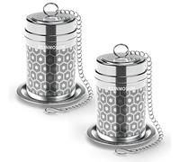 Reinmoson 304 Stainless Steel Large Tea Strainer for Loose Tea, Extra Fine Mesh Tea Infuser 2 Pack 2” x 2.8” Tea Diffusers for Loose Tea Black Tea, Rooibos, etc
