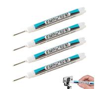 REINREUDE 4PCS White Permanent Marker Pen, Fine Tip Permanent Marker Pens, White Waterproof and Quick Drying Fabric Pen, Waterproof Paint Marker Pen, Builders Marker Pens & Carpenters Tools (0.7mm)