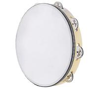 Reinscer 10 Inch Hand Held Drum Bell Tambourine Metal Tambourine Jingles Percussion Gift Musical Educational Instrument for Adults