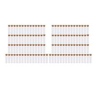 Reinscer 100Pcs 25X95mm Flat Bottom Tea Plastic Test Tube Drosophila Vials Culture Tube with Cork Stoppers