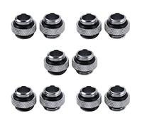 Reinscer 10Pcs G1/4 Mini External Thread Male to Male Water Cooling Rotary Fitting Adapter Water Cooling Connector Silver