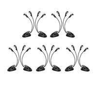 Reinscer 10Pcs Music Stand Light Clip on LED Book Lights Dual Arm Reading Lights for Books in Bed 360 Degree Adjustable Clip