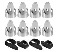 Reinscer 12 Pcs Steel Finger Picks Set,Metal Finger Picks Adjustable Bass Finger Picks for Guitar, Banjos and Other Instruments