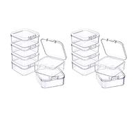 Reinscer 12 Pieces Mini Plastic Clear Storage Box for Collecting Small Items, Beads, Jewelry, Business Cards