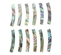 Reinscer 12Pcs Guitar Soundhole Rosette Abalone Shell Inlay Curved Strips Guitar Sound Hole Inlay 4mm Width