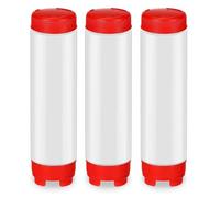 Reinscer 16 Oz Plastic Squeeze Bottles Condiment Squeeze Bottle Refillable Tip Large Valve Dispenser for Sauces Ketchup