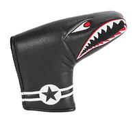 Reinscer 1Pc Black PU Leather with Embroidery Magnet Golf Blade Putter Cover Golf Club Putter Headcover