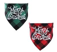 Reinscer 2 Pack Dog Bandana for Christmas Classic Pet Scarf Kerchief Pet Costume Replacement for Dog Cats Pet-M