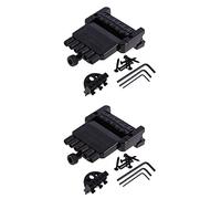 Reinscer 2 Set 6 String Saddle Headless Guitar Bridge Tailpiece Black for Electric Guitar Parts Replacement