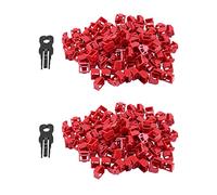 Reinscer 200Pcs Red RJ45 Port Ethernet LAN Hub Anti Dust Cover Plug Cap Blockout Protector with Proprietary Lock and Key