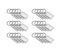 Reinscer 24 Pieces Sublimation Blank Keychain Rectangle Metal Heat Transfer Keychain Blank Key Rings for DIY Crafts Supplies