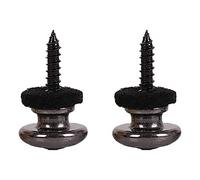 Reinscer 2PCS Wool Copper Guitar Strap Lock Locking Pegs Pins Mushroom Shape End Button for Acoustic Classical Electric Bass Guitar Ukulele Black