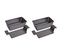 Reinscer 2X 12 Inch Professional Healthy Meatloaf Pan Barbecue Tray Rectangular Loaf Pan with Insert Rack