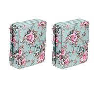 Reinscer 2X 120 Slots Colored Pencil Case with Compartments Pencil Holder for Watercolor Pencils(Rose)