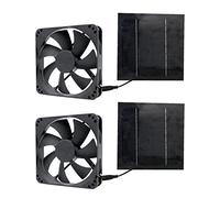 Reinscer 2X 20W Solar Exhaust Fan Air Extractor 6 Inch Mini Ventilator Solar Panel Powered Fan for Dog Chicken House Greenhouse