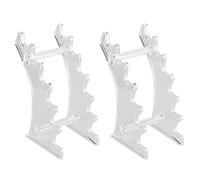 Reinscer 2X Acrylic 6-Slots Display Stand, Eyebrow Fountain Pen Pencil Jewelry Makeup Brush Rack Organizer Holder for Home, Clear