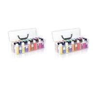 Reinscer 2X Acrylic Paint Storage Box, 30 Bottle Capacity, Functional Storage Box for 2 Fluid Ounces Acrylic Paint