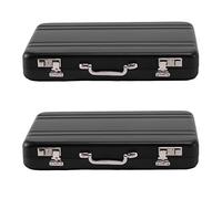 Reinscer 2X Aluminum Password Box Card Case Mini Suitcase Password Briefcase Black