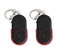 Reinscer 2X Anti-Lost Whistle Key Finder Wireless Alarm Smart Tag Key Locator Keychain Tracker Whistle Sound LED Light Tracker