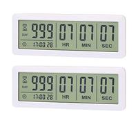 Reinscer 2X Big Digital Countdown Days Timer Clock - 999 Days Count Down Clock Timer for Graduation Lab Kitchen (White)