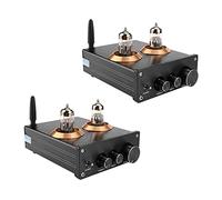Reinscer 2X Buffer HiFi 6J5 Bluetooth 4.2 Tube Preamp Amplifier Stereo Preamplifier with Treble Bass Tone Ajustment(Black)