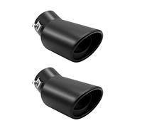 Reinscer 2X Car Trim Exhaust Pipe 63mm Stainless Steel Bend Muffler Tip Tail Throat Black