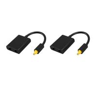 Reinscer 2X Digital SPDIF Optical Audio Splitter 2 Way Toslink Splitter Adapter 1 Input 2 Output SPDIF Optical Cable Splitter Hub