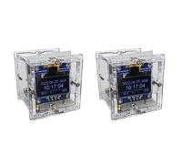 Reinscer 2X ESP8266 DIY Electronic Kit Mini Clock OLED Display Connect with Shell DIY Soldering Project