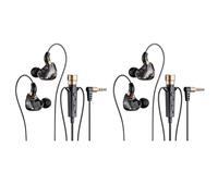 Reinscer 2X HiFi Wired Headphones with Microphone Noise-Cancelling Dynamic Earphones in Ear Earbuds Bass Headset (Black)