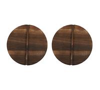 Reinscer 2X Kitchen Multi-Functional Wooden Pot Cover Handle Pan Lid Eco-Friendly Anti-Scalding Wood Baking Pot Lids Cover 40cm