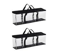 Reinscer 2X Large Clear Holds DVD CD Storage Holder Easy Zip Closure Carry Bag Organizer