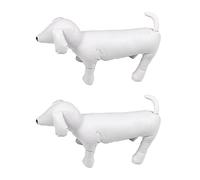 Reinscer 2X Leather Dog Mannequins Standing Position Dog Models Toys Pet Animal Shop Display Mannequin White L